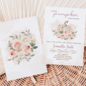 赤面ピンクカボチャ赤ちゃんシャワー 招待状