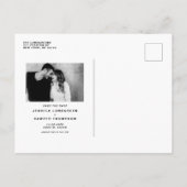 赤面ピンクカラーモダンブロックフォト日付の保存 案内ポストカード (裏面)