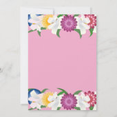 赤面ピンクカントリーモダンフローラブライダルシャワー 招待状 (裏面)