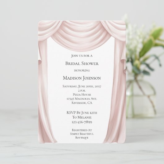 赤面ピンクカーテン 招待状 (スタンド正面)