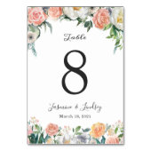 赤面ピンクガーデンバラと牡丹フローラ結婚ズ テーブルナンバー (裏面)