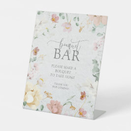 赤面ピンクガーデンフラワーシャワーブーケバー 台座サイン