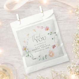 赤面ピンクガーデンフラワーズリースブライダルシャワー フェイバーバッグ