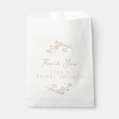 赤面ピンクガーデンフローラブライダルシャワーありがとう フェイバーバッグ (正面)