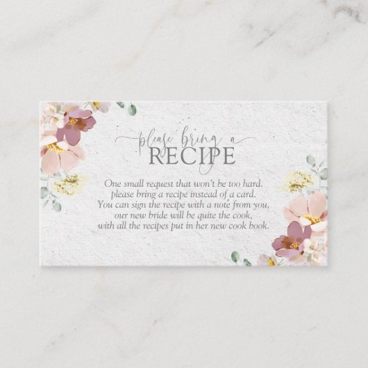 赤面ピンクガーデン花お持ち帰りレシピ エンクロージャーカード (正面)