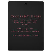 赤面ピンクガーリーグリッターヒョウ印刷スパイラルなし クリップボード (裏面)