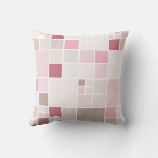 赤面ピンクガーリーシックなモザイク模様の枕 クッション (裏面)