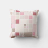 赤面ピンクガーリーシックなモザイク模様の枕 クッション (正面)