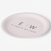 赤面ピンクガーリーミエレガントミラモダンリスト ペーパープレート (アングル)