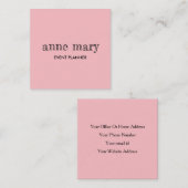 赤面ピンクガーリー書道イベントプランナーエレガント スクエア名刺 (正面/裏面)