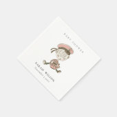 赤面ピンクガール小さなセーラーベビー航海のシャワー スタンダードカクテルナプキン (角)