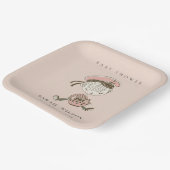 赤面ピンクガール小さなセーラーベビー航海のシャワー ペーパープレート (傾斜あり)