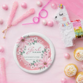 赤面ピンクガール赤ちゃんシャワー ペーパープレート (パーティー)