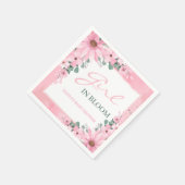 赤面ピンクガール開花ベビーシャワー スタンダードカクテルナプキン (角)