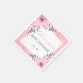 赤面ピンクガール開花ベビーシャワー スタンダードカクテルナプキン (角)
