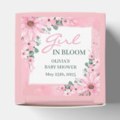 赤面ピンクガール開花ベビーシャワー フェイバーボックス (上部)