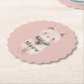 赤面ピンクキャッツ ペーパーコースター (アングル)