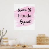 赤面ピンクキュートハッスルやる気を起こさせる引用文 ポスター (キッチン)