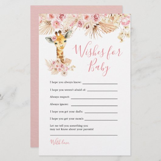 赤面ピンクキリン赤ちゃんシャワーの願いベビー (正面/裏面)