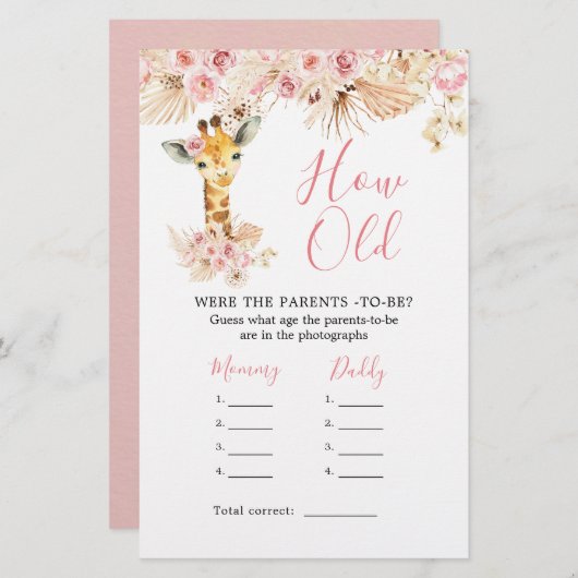 赤面ピンクキリン赤ちゃんシャワー歳の両親 (正面/裏面)