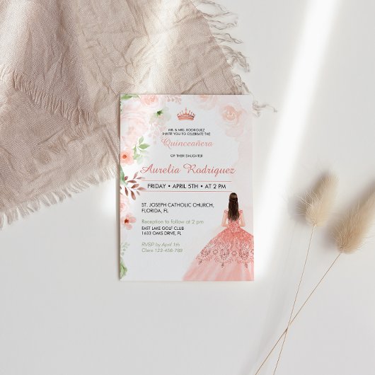 赤面ピンクキンセアニェラ招待状 招待状
