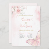 赤面ピンクキンセアニェラ招待 招待状 (正面/裏面)