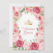 赤面ピンクキンセアニラ15アノスフラワーズ金ゴールド 招待状 (裏面)