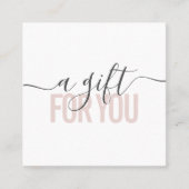 赤面ピンクギフト証明書美しいサロンスクリプト 割引カード (正面)