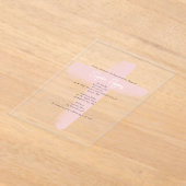 赤面ピンクギリシャ正統《キリスト教》洗礼式や命名式ガールバプテスマ アクリル招待状 (レイダウン)