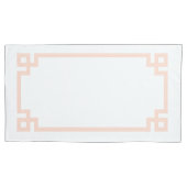 赤面ピンクギリシャ鍵キングサイズ 枕カバー (正面左)