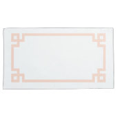 赤面ピンクギリシャ鍵キングサイズ 枕カバー (正面右)