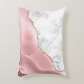 赤面ピンクギルド瑪瑙ホワイトグレー大理石 アクセントクッション (正面(垂直))