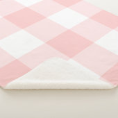 赤面ピンクギンガムパターン シェルパブランケット (3/4)