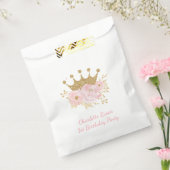 赤面ピンククラウンプリンセスベビーシャワー誕生日 フェイバーバッグ (封をした状態)