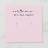 赤面ピンククラシック及びシックジュエリー表示カード スクエア名刺 (正面)