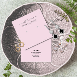 赤面ピンククラシック及びシックジュエリー表示カード スクエア名刺