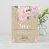 赤面ピンククラフト2歳の誕生日フローラ 招待状 (スタンド正面)