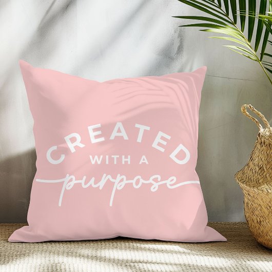 赤面ピンククリスチャン引用文装飾用クッション クッション