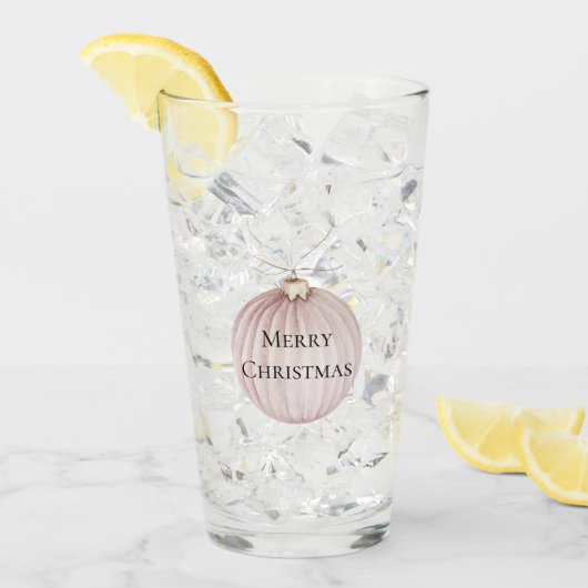 赤面ピンククリスマスオーナメントコーヒーマグ タンブラーグラス (アイス正面)