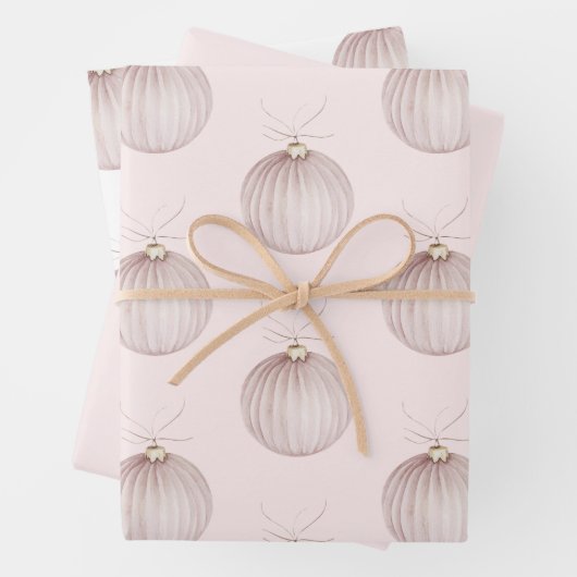 赤面ピンククリスマスオーナメントコーヒーマグ ラッピングペーパーシート (インサイチュ)