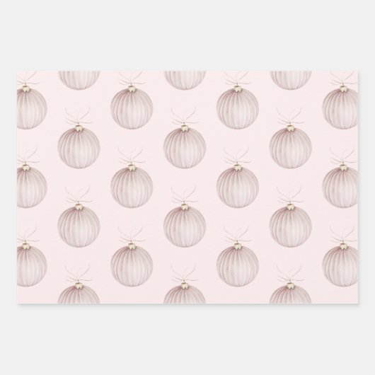 赤面ピンククリスマスオーナメントコーヒーマグ ラッピングペーパーシート (正面)