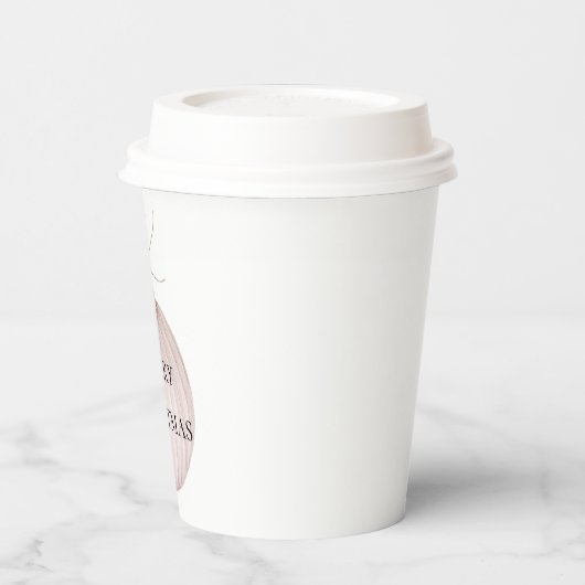 赤面ピンククリスマスオーナメントコーヒーマグ 紙コップ (左)