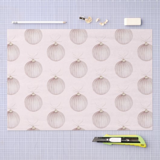 赤面ピンククリスマスオーナメントコーヒーマグ 薄葉紙 (クラフト)