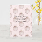 赤面ピンククリスマスオーナメント カード (黄色い花)