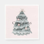 赤面ピンククリスマスツリーオーナメント スタンダードランチョンナプキン (正面)