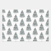 赤面ピンククリスマスツリーオーナメント ラッピングペーパーシート (正面3)