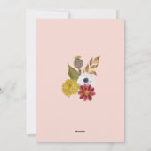 赤面ピンククリスマスボタニカルフローラ1フォトアーチ シーズンカード (裏面)