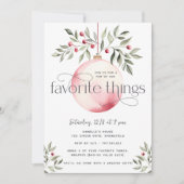 赤面ピンククリスマスボーお気に入りのブルパーティー 招待状 (正面)