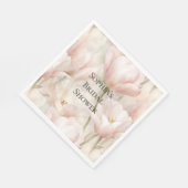 赤面ピンククリームチューリップフラワーズブライダルシャワー スタンダードランチョンナプキン (角)