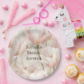 赤面ピンククリームチューリップフラワーズブライダルシャワー ペーパープレート (パーティー)